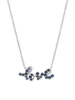 商品Saks Fifth Avenue | 14K White Gold & Sapphire Love Pendant Necklace,商家Saks OFF 5TH,价格¥3172图片