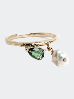 商品Uji Ring In 14K Solid Gold, Tourmaline And Baroque Pearls,商家Verishop,价格¥4024图片