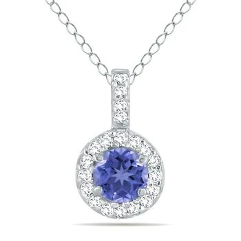 SSELECTS | 1/2 Carat Tw Halo Tanzanite And Diamond Pendant In 10K,商家Premium Outlets,价格¥2082