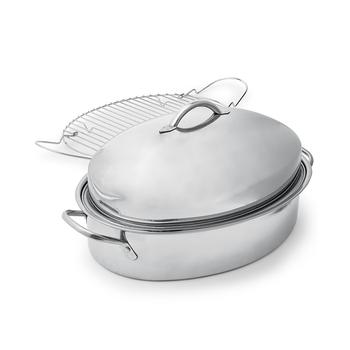 Martha Stewart | Stainless Steel 8-Qt. Covered Oval Roaster with Rack, Created for Macy's商品图片,3.9折