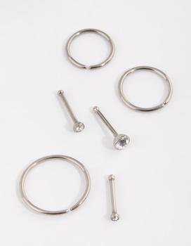 商品Titanium Nose Stud and Ring Pack图片
