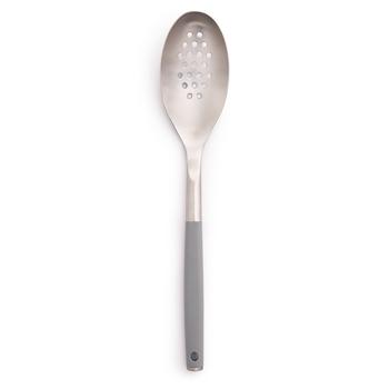 商品The Cellar Core Stainless Steel-Head Silicone Handle Slotted Spoon, Created for Macy's图片