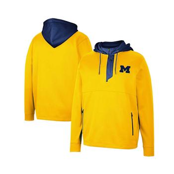 Colosseum | Men's Maize Michigan Wolverines Luge 3.0 Quarter-Zip Hoodie商品图片,