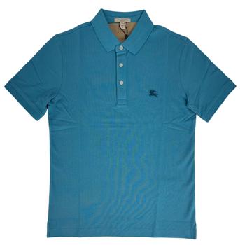 美国burberry, Burberry | Burberry Men's Turquoise Cotton Cobalt Embroidered Logo Polo Shirt S 4061239商品图片 6.8折