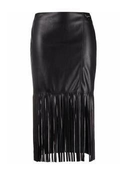 Karl Lagerfeld Paris | faux leather skirt w/ fringes商品图片,7折