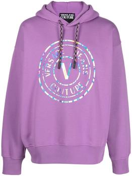 范思哲卫衣好用吗, Versace | Versace Jeans Men's  Purple Cotton Sweatshirt商品图片 9.8折