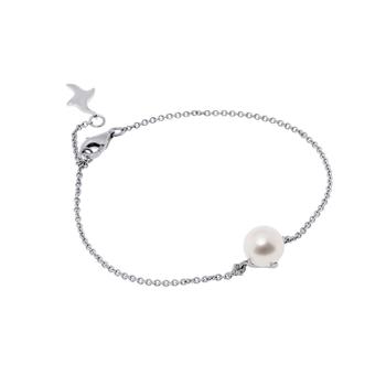 商品Mimi Milano Victoria 18K White Gold Diamond And Cultured Pearl Charm Bracelet B613B1B图片