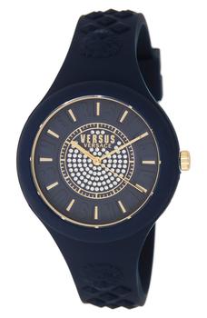 推荐Versace Crystal Pavé Silicone Strap Watch, 39mm & Zip Case商品