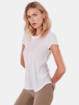 James Perse | James Perse Sheer Slub Crew Neck Tee In White商品图片,