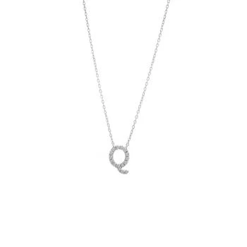 推荐Silver Diamond Initial "Q" Necklace商品