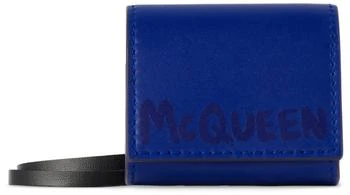 Alexander McQueen | Blue Leather AirPods Case,商家Ssense US,价格¥1722