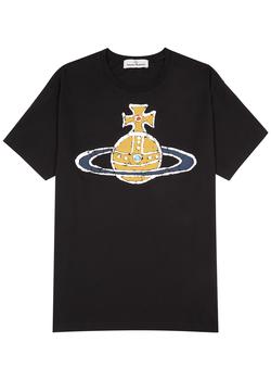 Vivienne Westwood | Black orb-print cotton T-shirt商品图片,