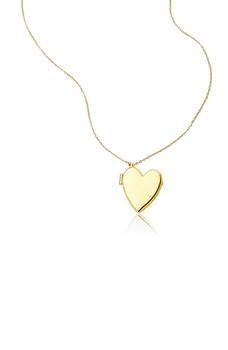 商品14K Gold Plated Heart Locket Pendant Necklace图片
