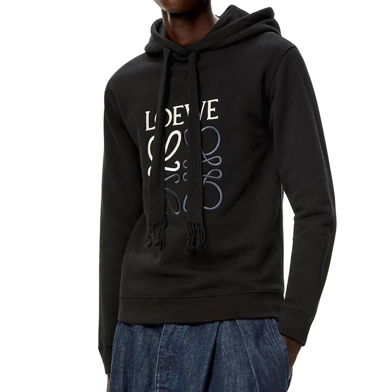 Loewe | 【预售3-7天】LOEWE/罗意威 22年春夏新款 男士黑色纯棉双色Logo连帽衫卫衣H526Y25X08-1100商品图片,8折×额外9.5折, 包邮包税, 额外九五折