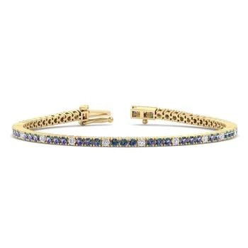 SSELECTS | 4 Carat Mystic Topaz And Diamond Alternating Tennis Bracelet In 14 Karat Yellow Gold, 7 1/2 Inches,商家Premium Outlets,价格¥11104