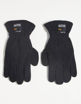 商品Alpha Industries | Alpha Industries polar fleece label gloves in black,商家ASOS,价格¥179图片