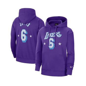 lakers评价, NIKE | Men's Lebron James Purple Los Angeles Lakers 2021/22 City Edition Name and Number Pullover Hoodie商品图片 