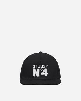 美国stussy, STUSSY | No. 4 Point Crown Cap Black商品图片 额外8.6折, 额外八六折
