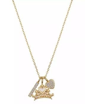 Disney | Cubic Zirconia and Mother of Pearl Princess Crown Charm Pendant Necklace,商家Macy's,价格¥112