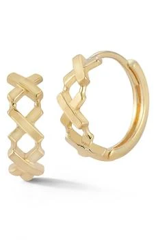 Ember Fine Jewelry | 14K Gold 'X' Huggie Hoop Earrings,商家Nordstrom Rack,价格¥1744