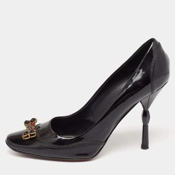 lv高帮鞋, [二手商品] Louis Vuitton | Louis Vuitton Black Patent Leather Embellished Buckle Pumps Size 38商品图片 9.7折, 满1件减$100, 满减