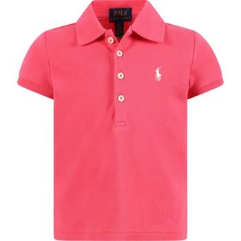 推荐Logo embroidery baby girls polo shirt in pink商品