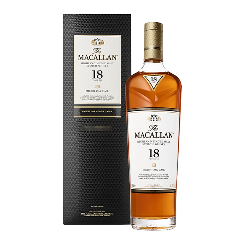 推荐麦卡伦18年700ml 雪莉桶 苏格兰单一麦芽威士忌正品保证商品