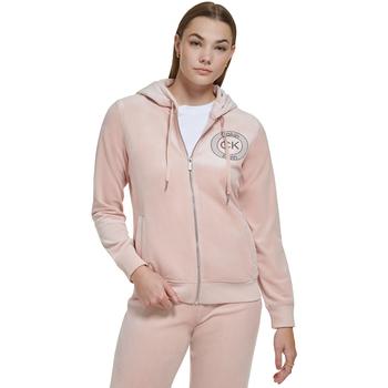 Calvin Klein | Velour Jacket With Crystal Logo Detail商品图片,7.4折×额外7折, 额外七折