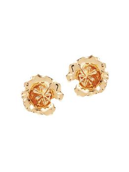 商品Mignonne Gavigan | Jade 14K-Gold-Plated Flower Stud Earrings,商家Saks Fifth Avenue,价格¥680图片