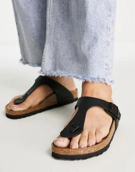 推荐Birkenstock Gizeh toepost sandals in black商品