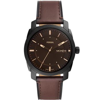 Fossil | Men's Machine Brown Leather Strap Watch 42mm商品图片,
