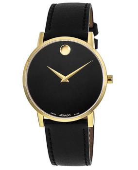 推荐Movado Museum Classic Black Dial Black Leather Strap Men's Watch 0607271商品