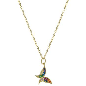 推荐Cubic Zirconia Butterfly Pendant Necklace in 18k Gold-Plated Sterling Silver, 16" + 2" extender, Created for Macy's商品