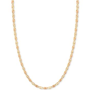 商品18" Tri-Color Valentina Chain Necklace (1/5mm) in 14k Gold, White Gold & Rose Gold图片