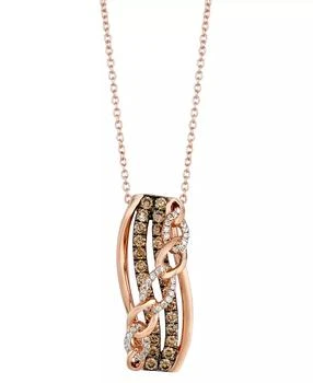 Le Vian | Chocolatier® Diamond Crossover Multi-Row 18" Pendant Necklace (5/8 ct. t.w.) in 14k Rose Gold,商家Macy's,价格¥26177