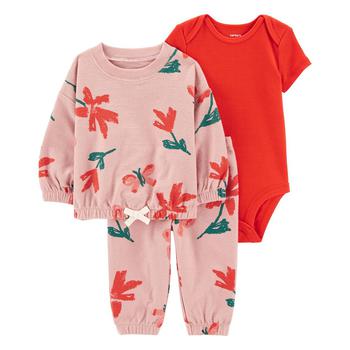 Carter's | Baby Girls Floral Cardigan, Bodysuit and Pants, 3 Piece Set商品图片,