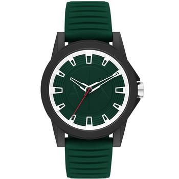 Armani Exchange | Men's Black Case with Dark Green Silicone Strap Watch 44mm商品图片,7.5折