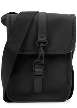 RAINS | Flight black panelled rubberised cross-body bag商品图片,额外7.5折, 额外七五折