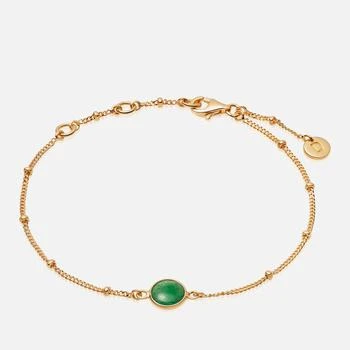 Daisy London | Daisy London Green Aventurine Healing Stone Bobble Bracelet - Sterling Silver/18K Gold Plate 