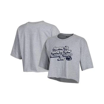 CHAMPION | Women's Gray Penn State Nittany Lions Boyfriend Cropped T-shirt 