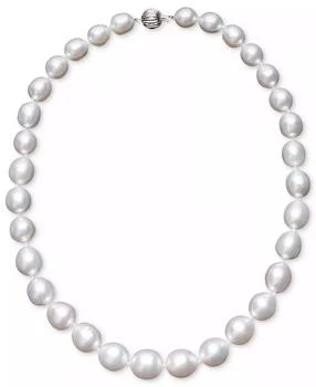 Macy's | Pearl Necklace, 18" 14k White Gold White Cultured South Sea Graduated Pearl Strand (10-13mm),商家Macy's,价格¥46098