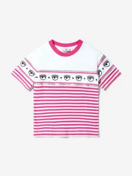 推荐Girls Cotton Jersey Striped Logo T-Shirt商品