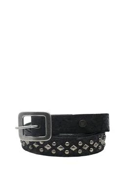 product 2.5cm Studded Destroyed Leather Belt image