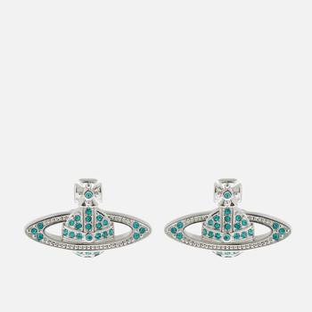 推荐Vivienne Westwood Women's Minnie Bas Relief Earrings - Platinum / Blue Zircon商品