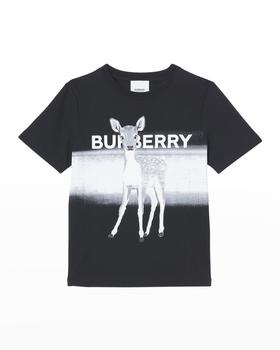 burberry t恤, Burberry | Boy's Negative Deer Logo T-Shirt, Size 3-14商品图片 4.8折