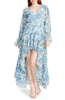 推荐Sol Floral Long Sleeve High-Low Maxi Dress商品