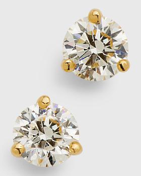 商品18k Gold Martini Diamond Stud Earrings, 0.80tcw图片