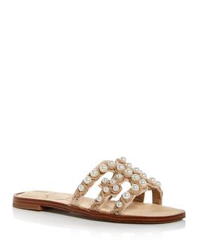 美国sam edelman拖鞋, Sam Edelman | Women's Bay Pearl Embellished Slide Sandals商品图片 