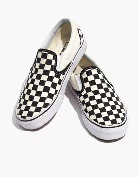 Vans | Unisex Classic Slip-On Sneakers in Black Checkerboard商品图片,8.1折
