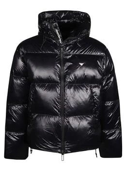 推荐Emporio Armani Logo-Embroidered Zipped Hooded Puffer Jacket商品